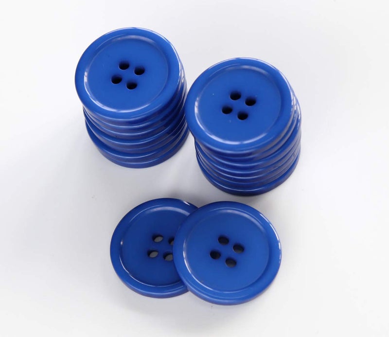 GANSSIA 1 Inch (25mm) Dark Blue Color Buttons Sewing Flatback Button for Sewing Pack of 50 PCS - Image 3